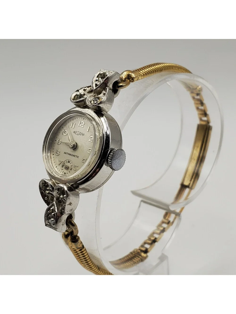 Vintage Medana Mechanical Watch Womens 17mm For Parts Or Repair
